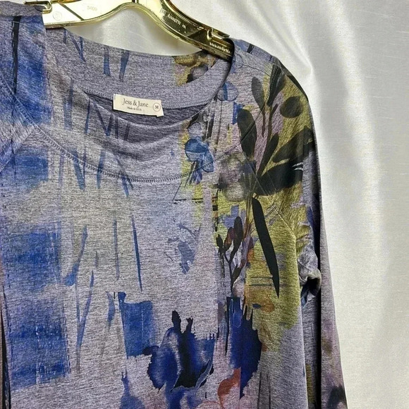 Y2K Floral ,artsy,tunic,Jess&Jane,made USA! Fit & flare,art deco,cottagecore EC - Picture 8 of 11